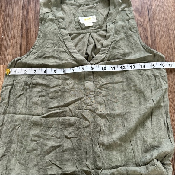 Anthropologie Maeve Colonsay Sleeveless Tunic Top Olive Green Small Boho Shirt - Picture 7 of 8